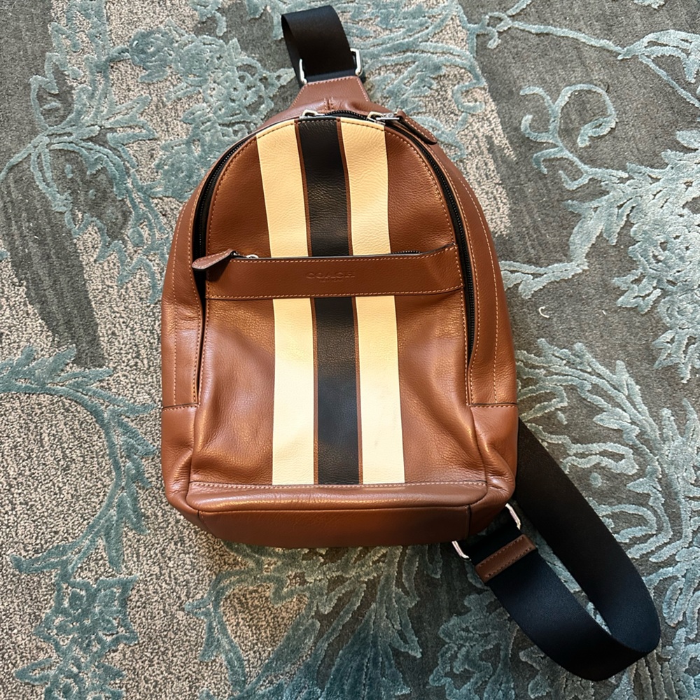 Barely Used Coach Brown Leather West Pack (Sling Backpack)